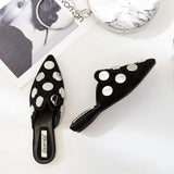 SWYIVY Woman Mules Half Slippler Shoes Pointed Toe 2021 Spring Summer New Female Fashion Casual Shoes Bling Bling Flats Shoes